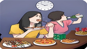 “熬夜+宵夜”，双重伤身可不行